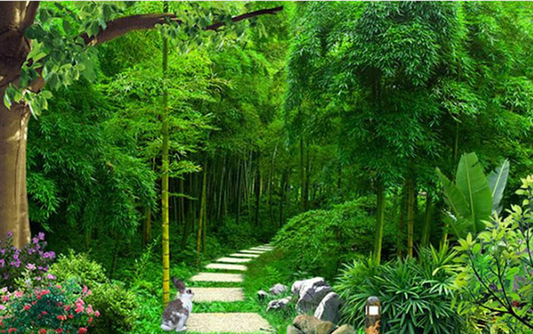 <b>Tranh 3D phong cảnh </b> rừng tre