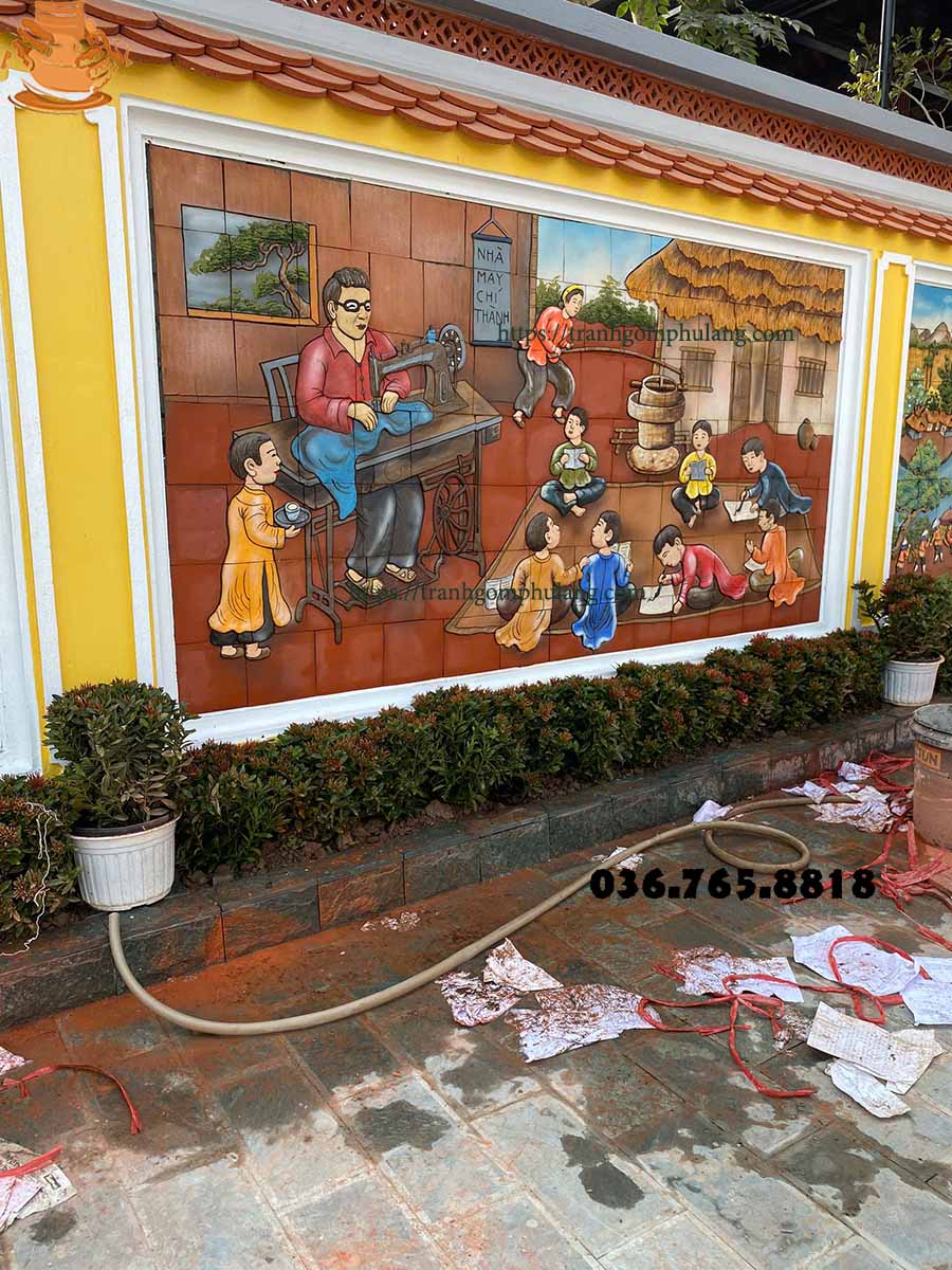 Ý nghĩa của tranh gốm thầy đồ dạy học?