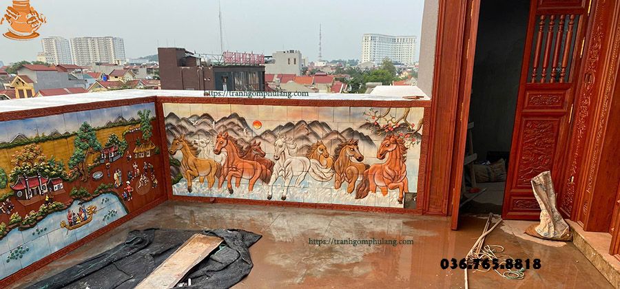Mẫu tranh gốm mã đáo thành công
