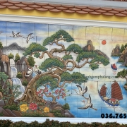Tranh gốm thuận buồm xuôi gió